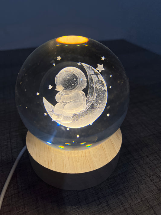 LAMPARA BOLA DE CRISTAL GRANDE 3D ASTROLUNA
