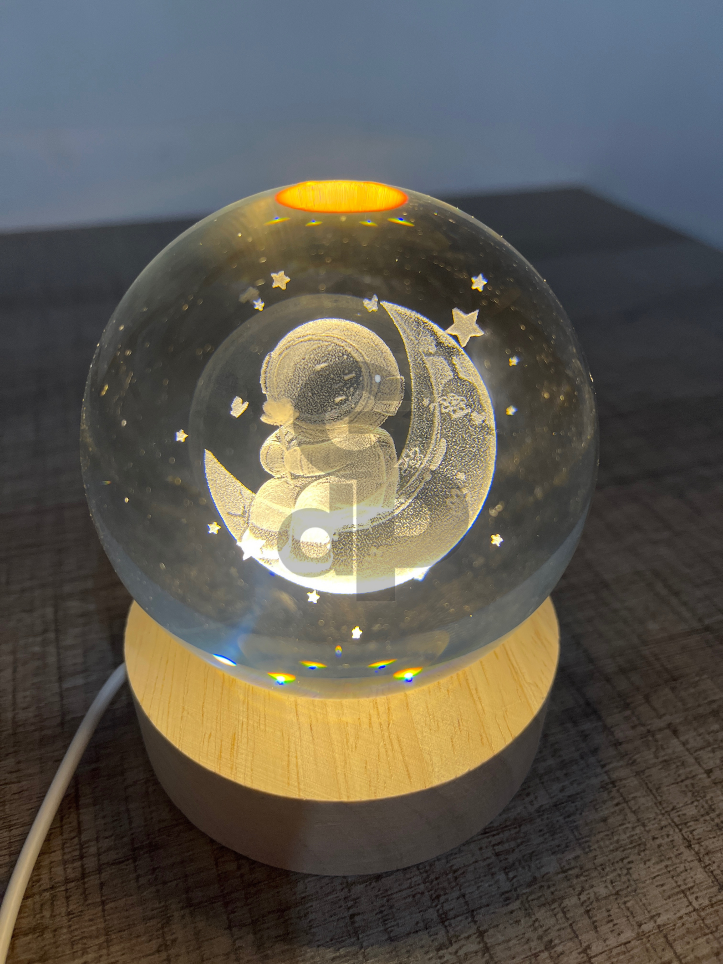 LAMPARA BOLA DE CRISTAL GRANDE 3D ASTROLUNA